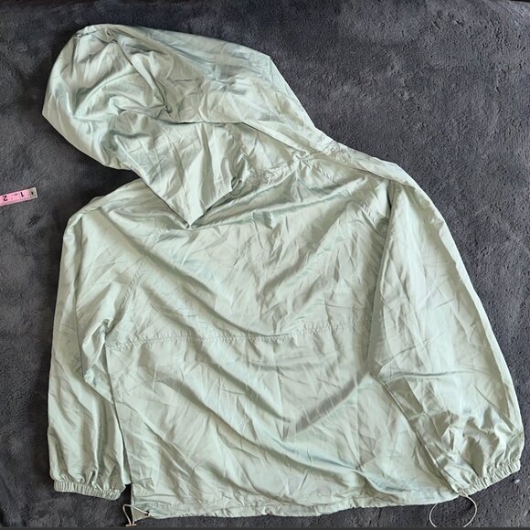 Mint Green Windbreaker Rain jacket Hoodie - Picture 9 of 11